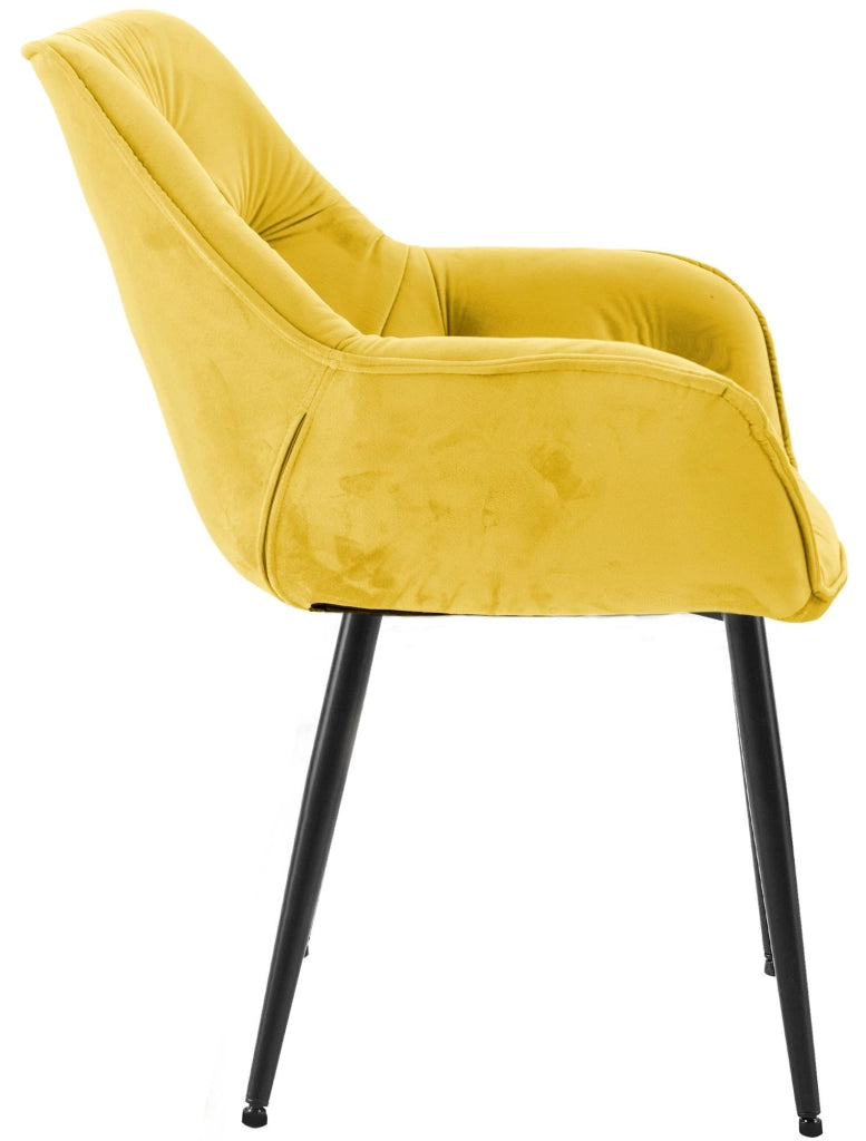 Sedia Tanna in velluto giallo