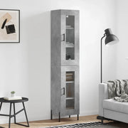 Credenza-Buffet-Armadio da cucina Grigio Cemento 34,5x34x180 cm in Legno Multistrato 903593