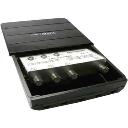 AMPLIFICATORE LTE DA ESTERNO 3 IN (UHF-UHF-VHF) - 2 OUT TV (1=12V)