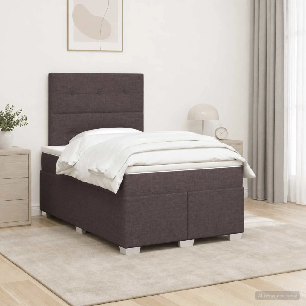 Letto box spring con materasso Marrone Scuro 120 x 200 cm 3454848