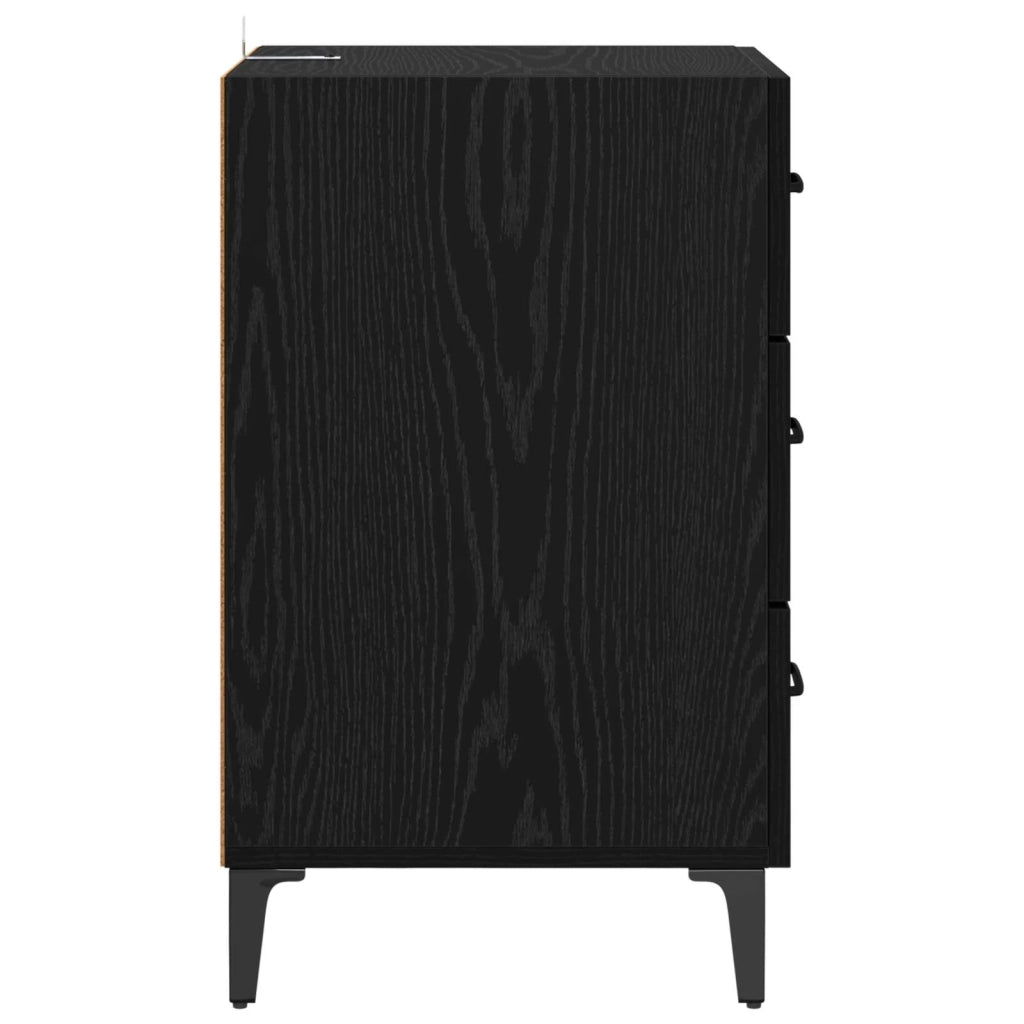 Armadio da Notte Rovere Nero 40 x 40.5 x 66 cm 880624