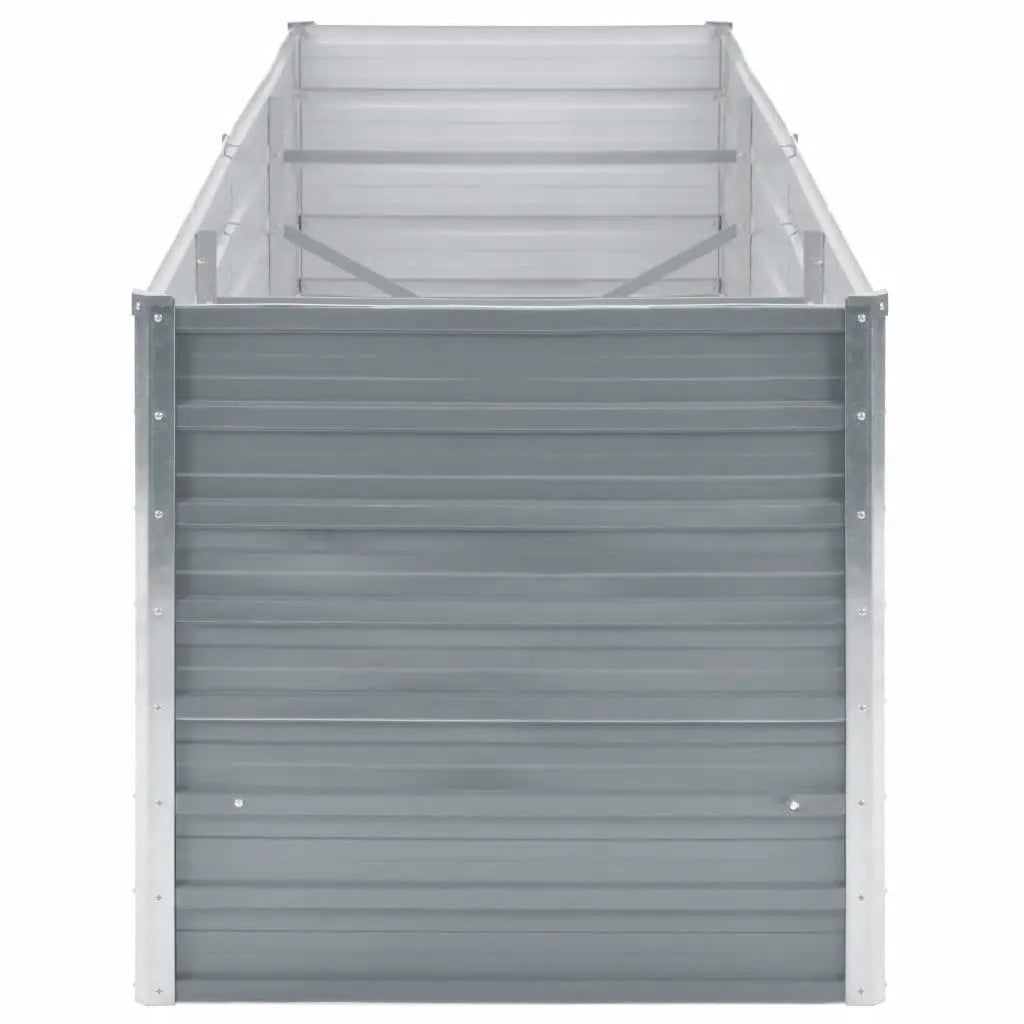 Letto Rialzato da Giardino Acciaio Zincato 240x80x77 cm Grigio 44840