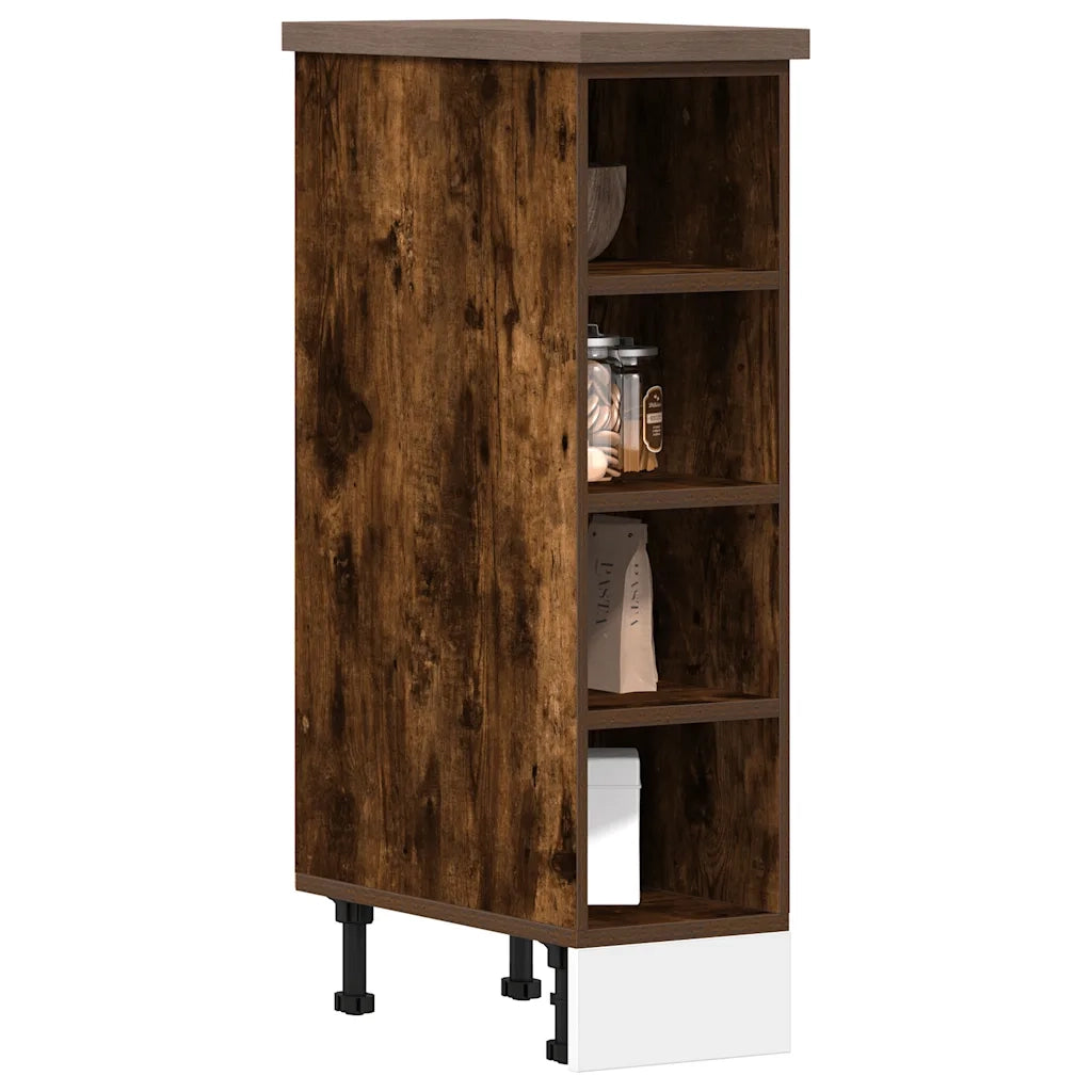 vidaXL Armadio Inferiore “Riga” Rovere Fumo 20x44,5x81,5 cm