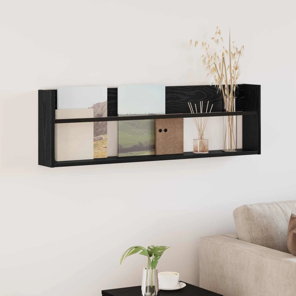 Scaffale per riviste Rovere Nero 100 x 12 x 30 cm CFW1213335