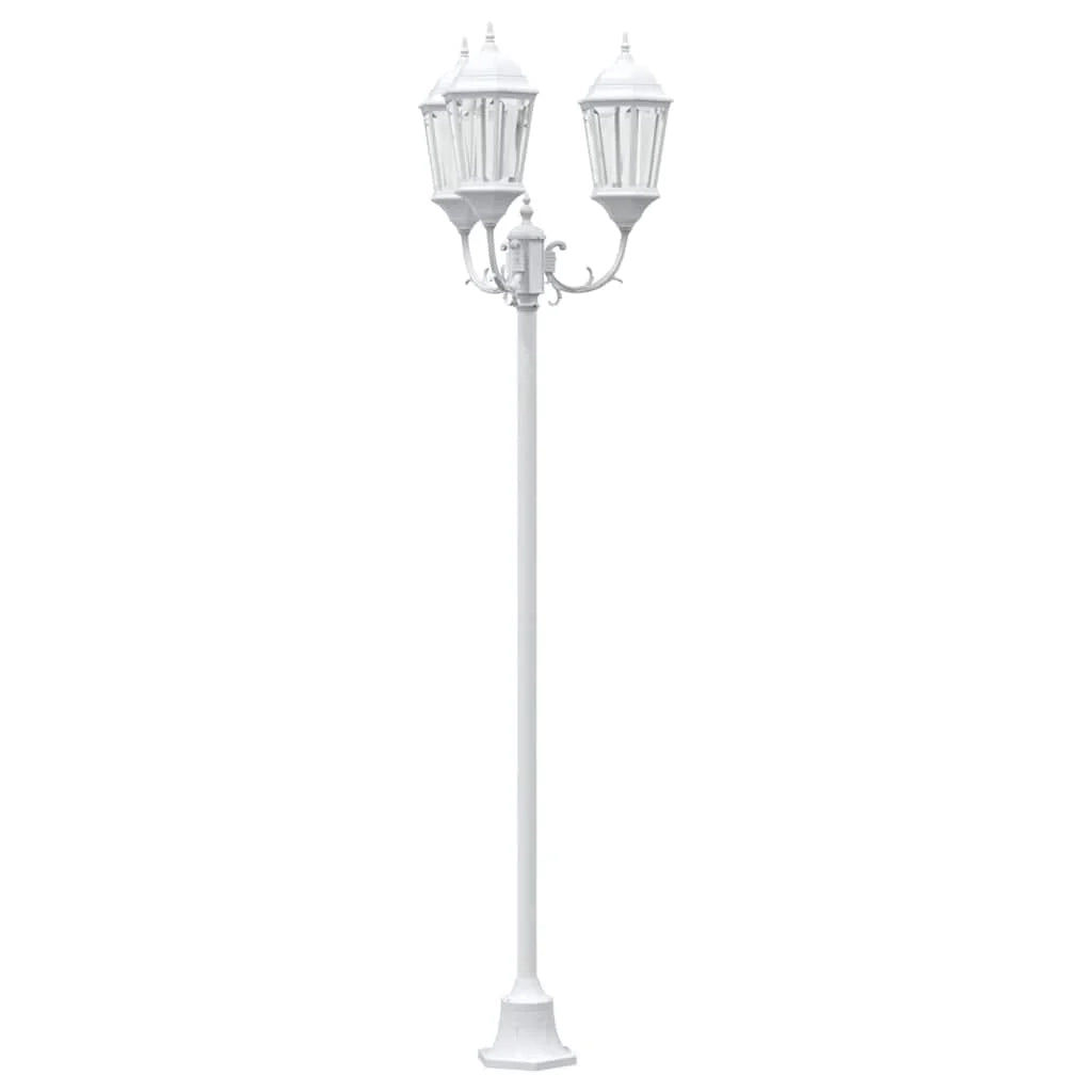 Lampada da giardino vintage 57 x 49 x 241 cm illuminazione potente atmosfera accogliente alluminio bianco 02_0058414