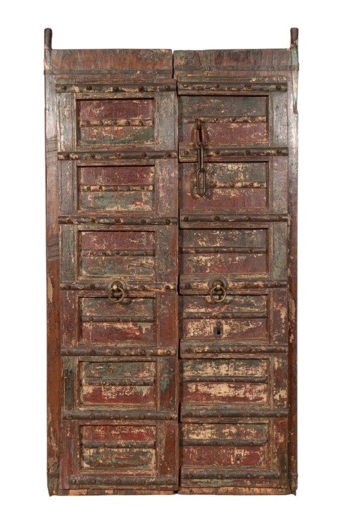 Biscottini Porta portone in legno massello e ferro da interno o da esterno vecchia e antica medievale scorrevole