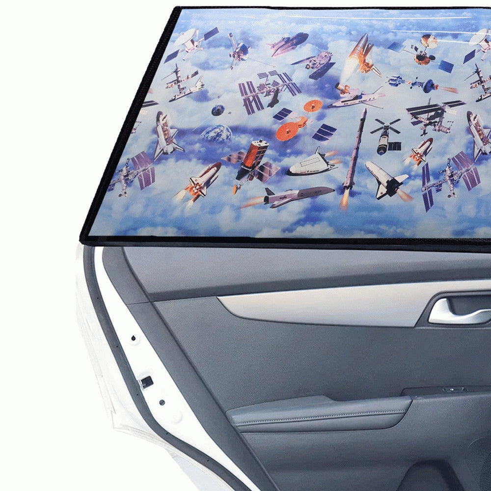 Trade Shop - Tendina Parasole A Rullo 68 X 125 Cm Tema Spazio Per Auto Finestrini Parabrezza -
