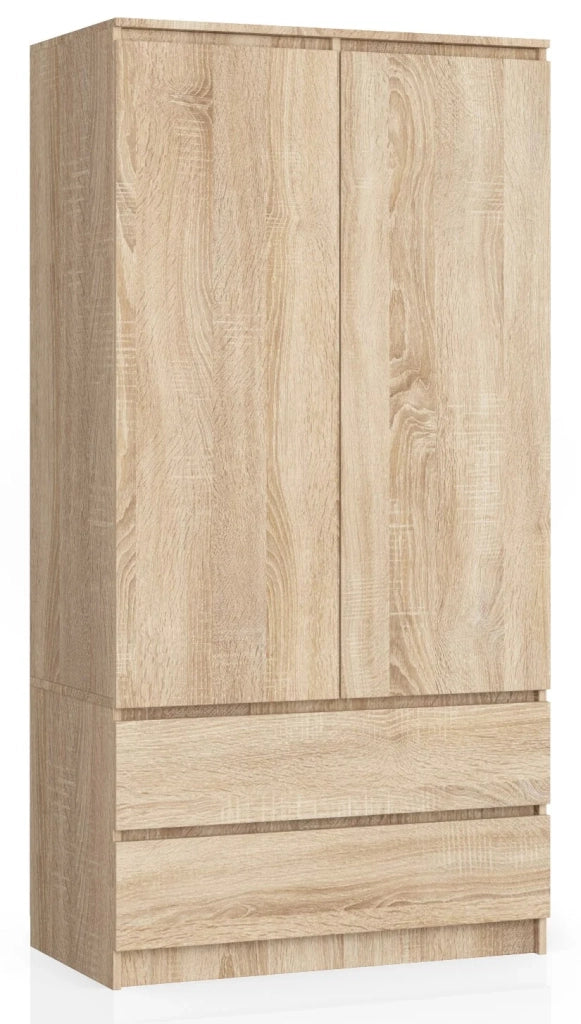 Armadio AKORD S90 Sonoma Quercia 90 cm 2 ante 2 cassetti 90x51x180 cm
