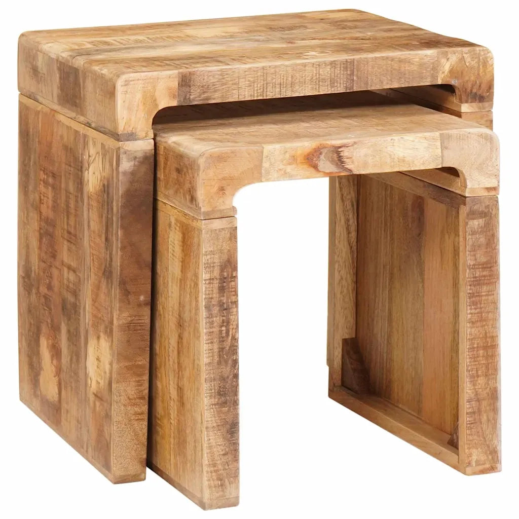 Tavoli da annidamento 2 pcs Marrone Legno di mango massello 4104559