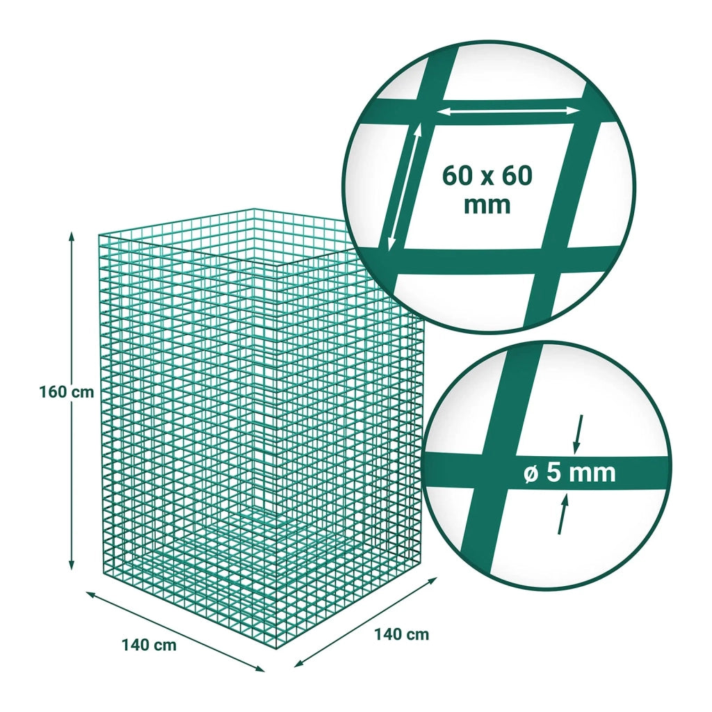 Rete da fieno per balle rotonde - 1400 x 1400 x 1600 mm - dimensione maglia: 60 mm - verde 14_0005659