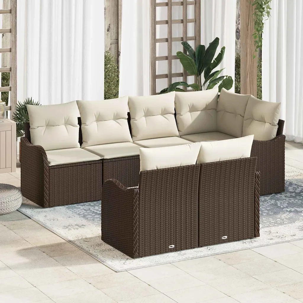 Set Divano da Giardino Marrone polyrattan 3345738