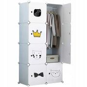 Guardaroba componibile da 147x72x37 cm, bianco e funzionale.