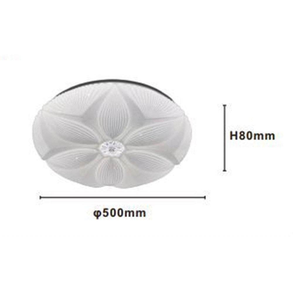 Trade Shop - Plafoniera Soffitto Lampada Led Decoro Fiore 60w Bianco Luce Fredda 6500k Ip20 16744 -