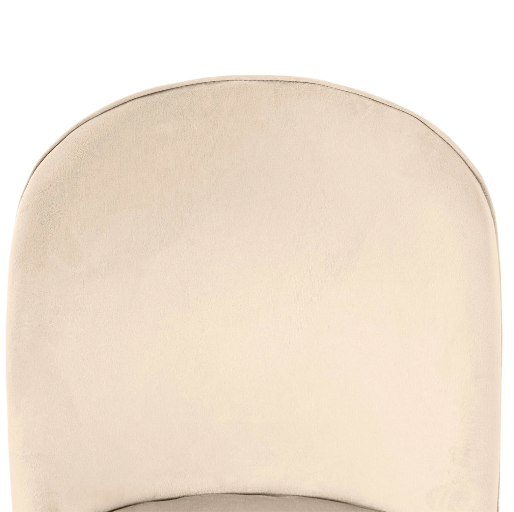 Sedia da pranzo 45.5x62x87.5 cm con piedini antiscivolo; velluto e gambe in metallo beige