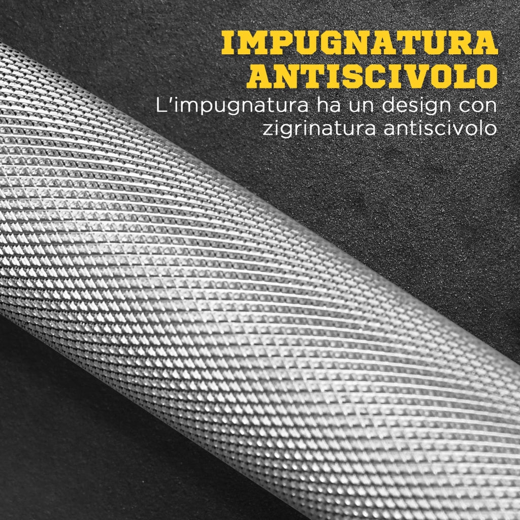 Set Bilanciere e Dischi da 70 kg totali con Impugnatura Antiscivolo, Acciaio e Plastica, Nero