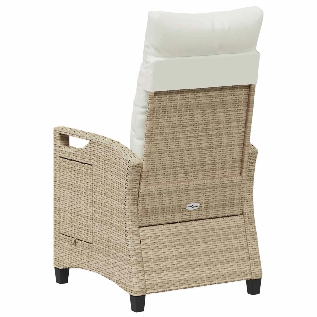 Sedia da giardino reclinabile Beige e Crema 56 x 60 x 112 cm