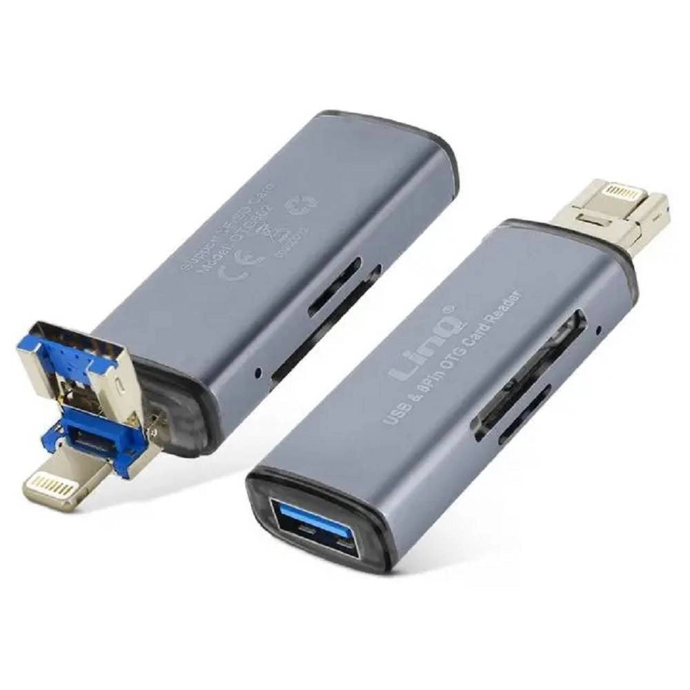 Trade Shop - Lettore Di Schede Sd Micro-sd 2in1 Lightning Usb Maschio Otg Usb Femmina Otg802 -