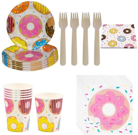 Servizio per Feste di Compleanno e Baby Shower - 65 pezzi - Piatti in Carta - Tovaglioli - Bicchieri - Ambientalmente Sostenibile