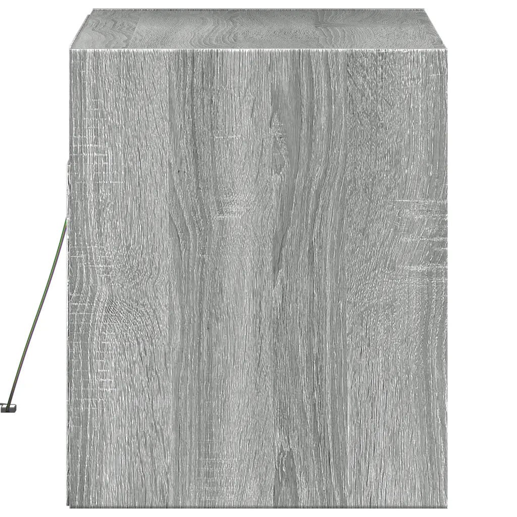 Mobile TV a Parete con Luci LED Grigio Sonoma 80x31x35 cm 852360