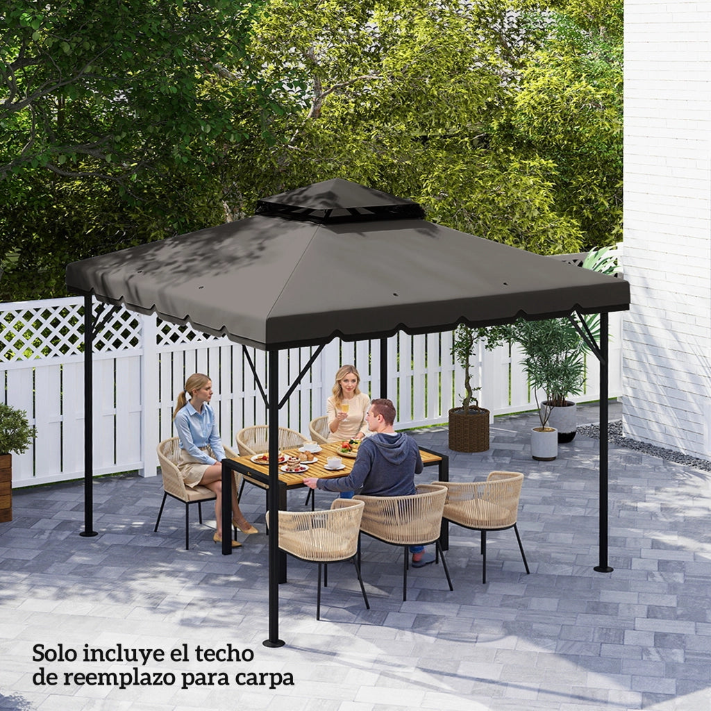 Toldo da giardino 3x3 m ¨C zephmum ¨C grigio chiaro