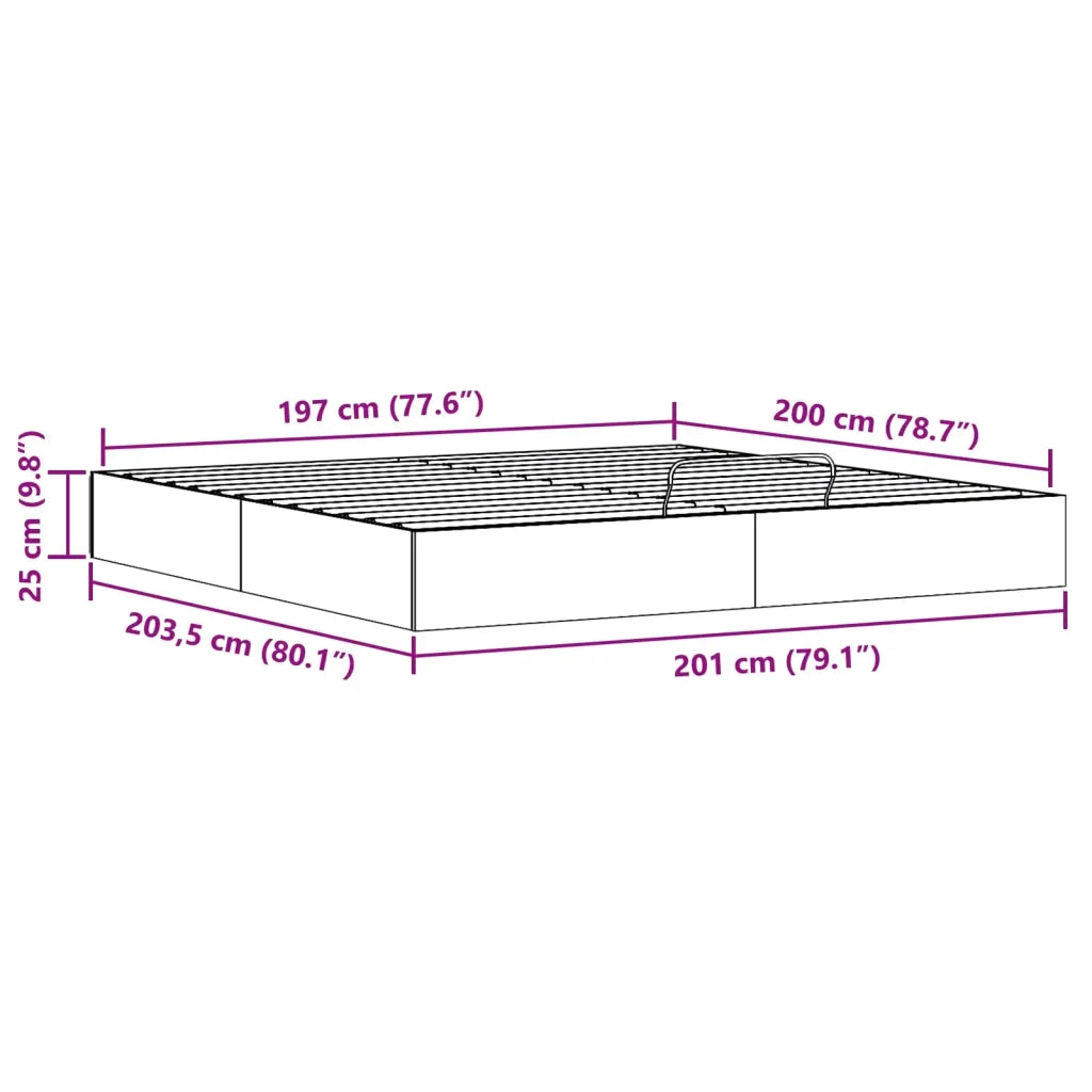 Telaio del Letto Ottomano con Ripostiglio Bianco 200 x 200 cm 3418799