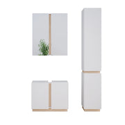 Vicco Set di mobili da bagno Bianco 3 parti, con colonna