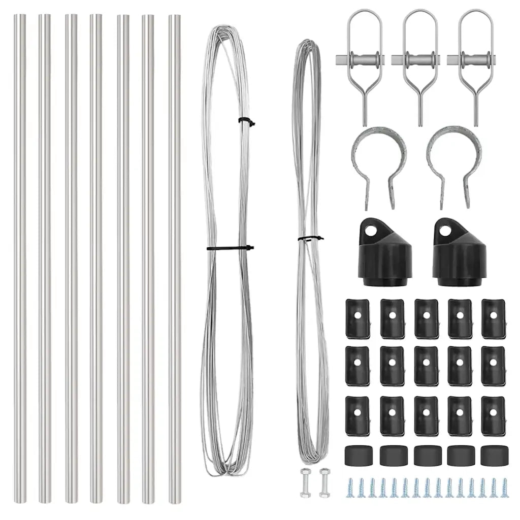 Palo della recinzione 7 pcs Argento Acciaio 42004222