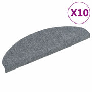 Tappetini per scale autoadesivi 10 pz | Gradini per Scale 65x21x4 cm Grigio chiaro Semicircolari Grandi