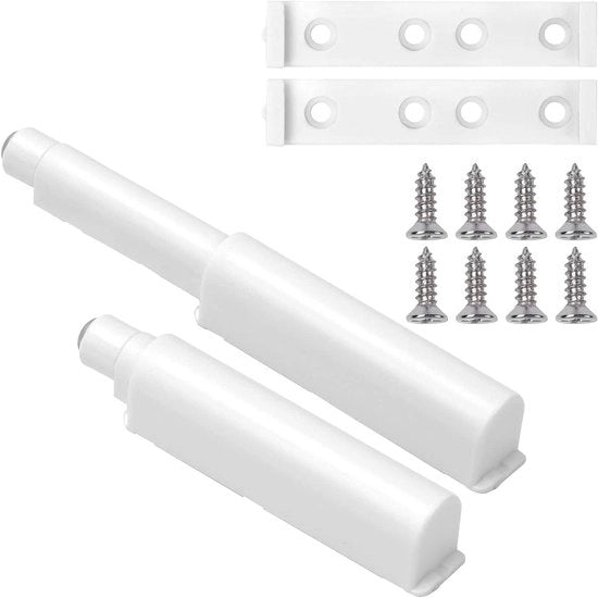 Sistema di Apertura a Spinta con Viti Magnetizzate per Porte e Cassetti (Bianco) - 2 Pezzi