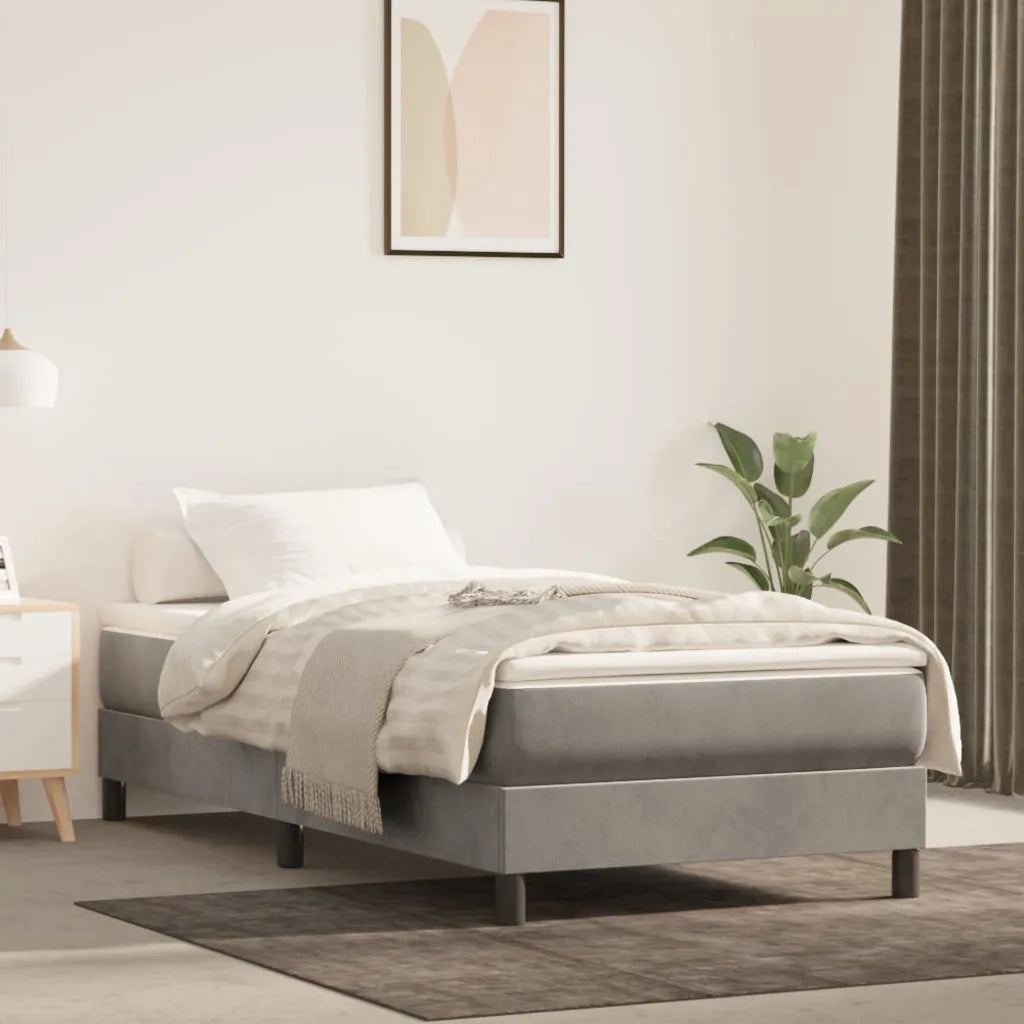 Materasso a Molle Insacchettate Rigidità Media Grigio Chiaro 90x200x20 cm in Velluto 347728