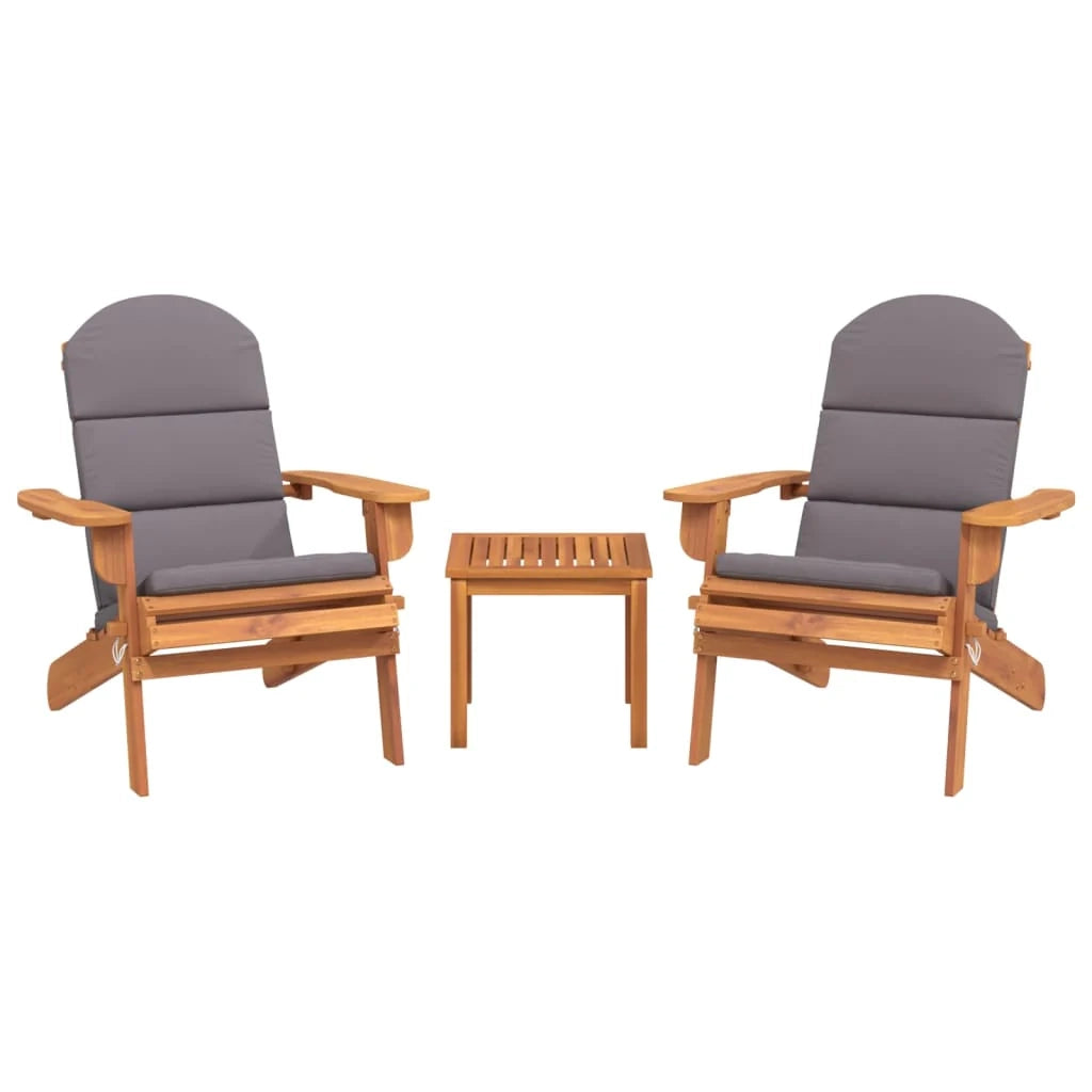 Set mobili da giardino mobili da esterno Set di mobili Adirondack in 3 pezzi in legno massello di acacia 02_0014210