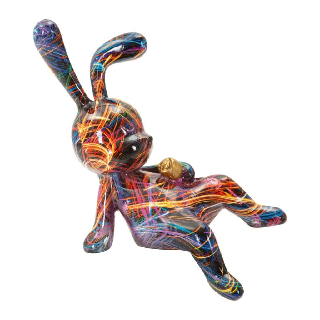 Scultura Coniglio 1, Multicolore, Poliresina, 21,5x10x22 cm