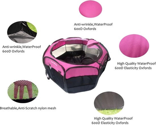 Casella per animali portatile pieghevole, tas per animali, casella per animali morbida, gabbia per allenamento, casella per animali acqua e polvere resistente, copertura per animali per piccoli cani gatti conigli (71*71*40cm, rosso arancio)