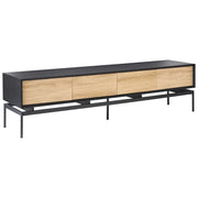 Mobile TV in MDF marrone chiaro con 2 ante e 4 cassetti gambe in metallo stile loft moderno per camera da letto