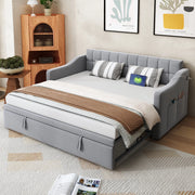 Letto divano 2 in 1 imbottito velluto grigio chiaro 90x190 cm