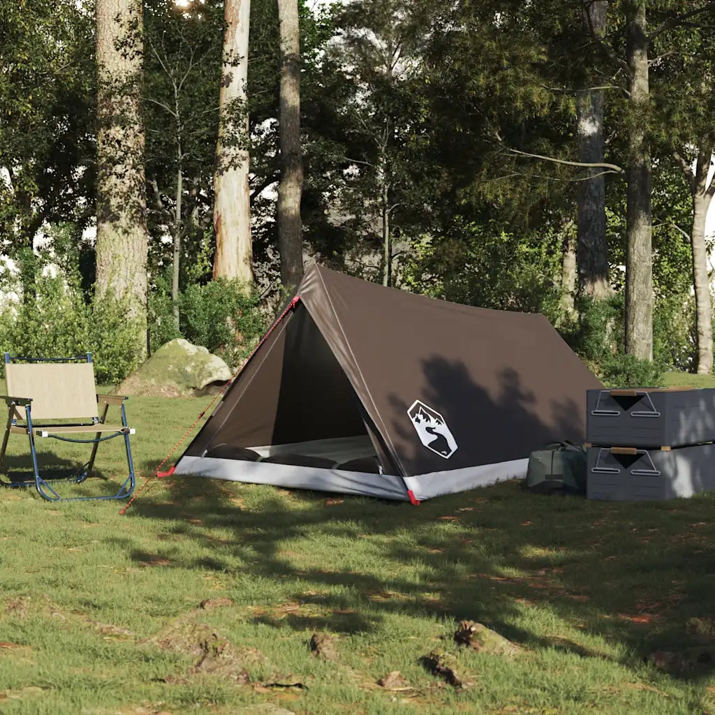 Tenda da Campeggio per 2 Persone-Tenda per Escursionismo Marrone Impermeabile 943167
