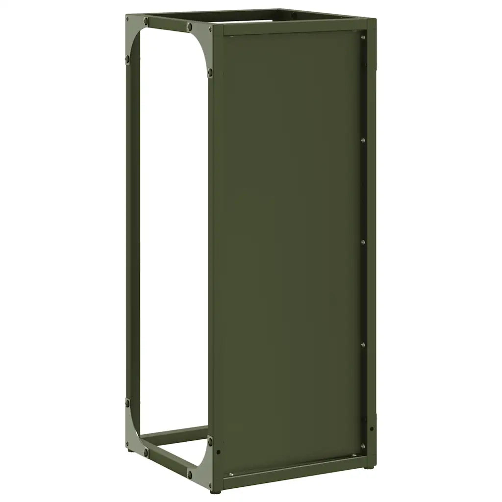 Rastrelliera per Legna da Ardere-Portalegna Verde Oliva 25x25x60 cm