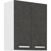 Mobile alto con ante battenti - Grigio opaco - L 60 cm x P 31,6 x H 72 cm - LASSEN