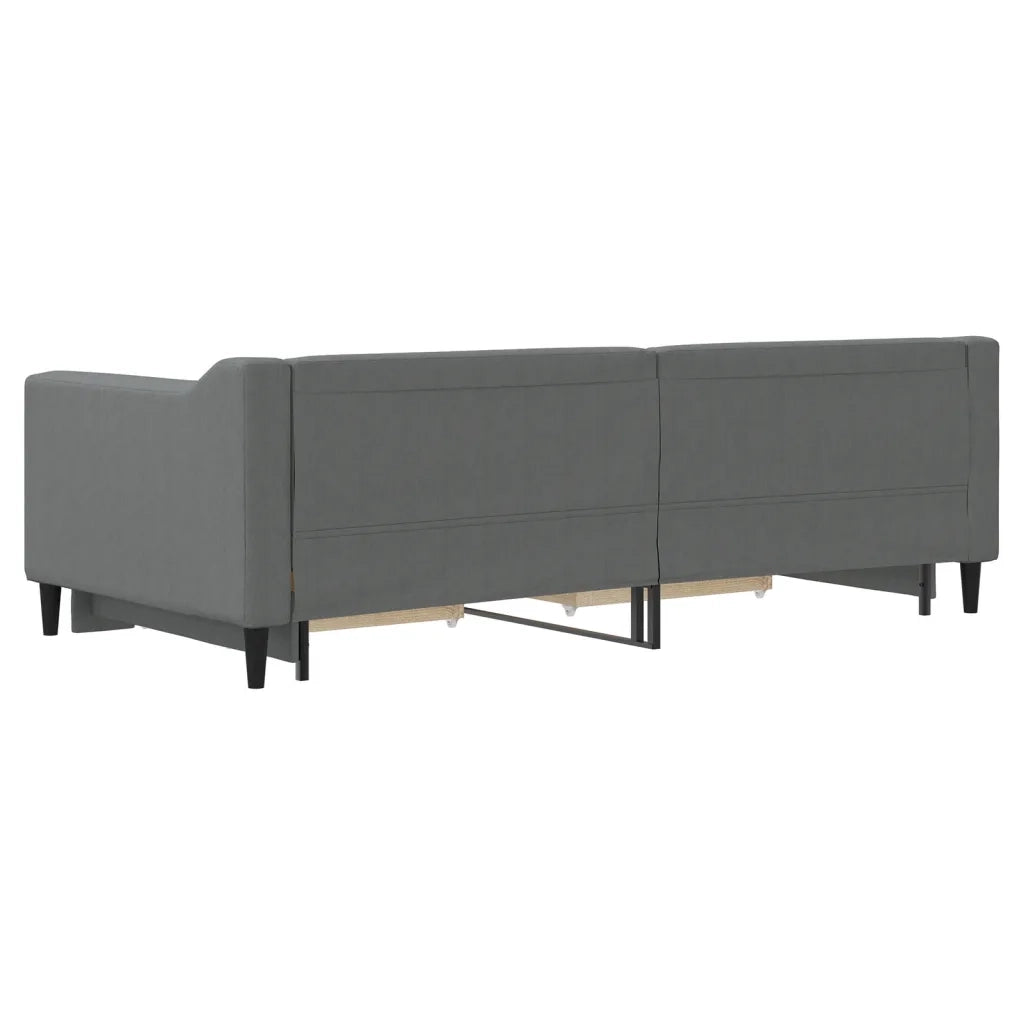 Divano Letto Estraibile Cassetti Grigio Scuro 90x190cm Tessuto 3197473