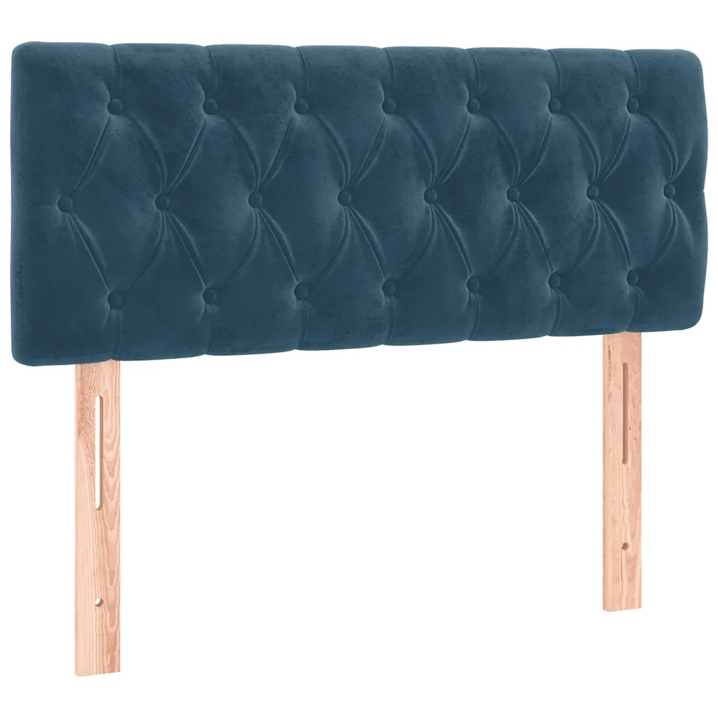 Letto singolo | Letto per adulti | Giroletto a Molle con Materasso Blu Scuro 90x190 cm in Velluto