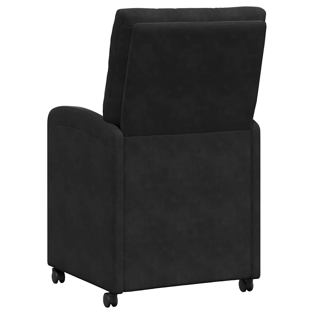 Sedie da Pranzo con Ruote 2 pcs Nero 58 x 67 x 97 cm Velluto 42017871