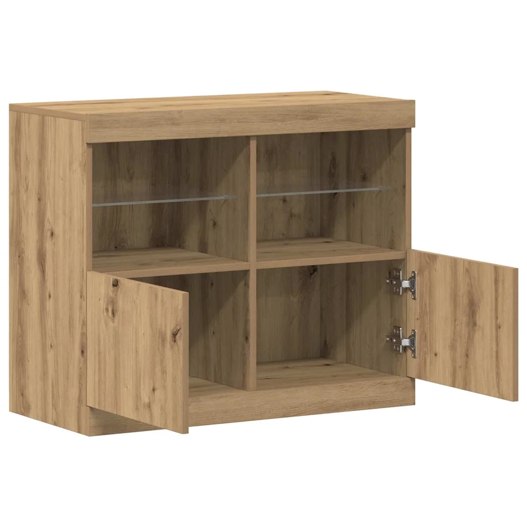 Madia LED Marrone 81 x 37 x 66,5 cm Legno ingegnerizzato 863031