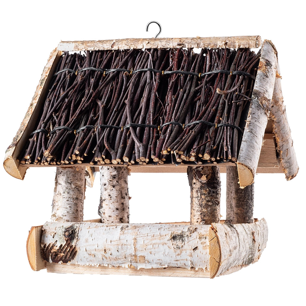 KADAX Grande mangiatoia per uccelli in legno da appendere, decorazione da giardino.