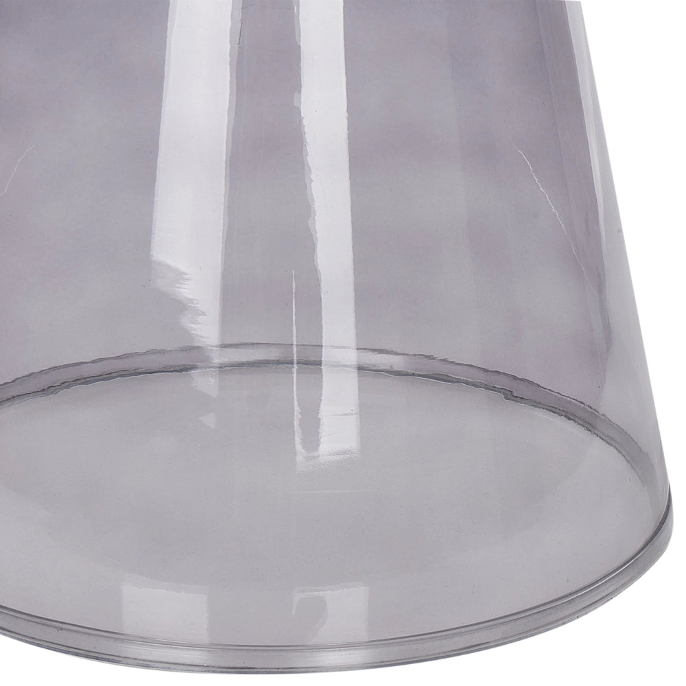 Set di 2 Tavoli da caffè in vetro trasparente grigio moderno di forma ovale design moderno contemporaneo