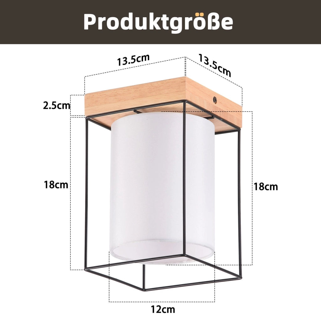 ZMH Lampada da soffitto vintage 1 fiamma E14 paralume tessuto industriale per soggiorno