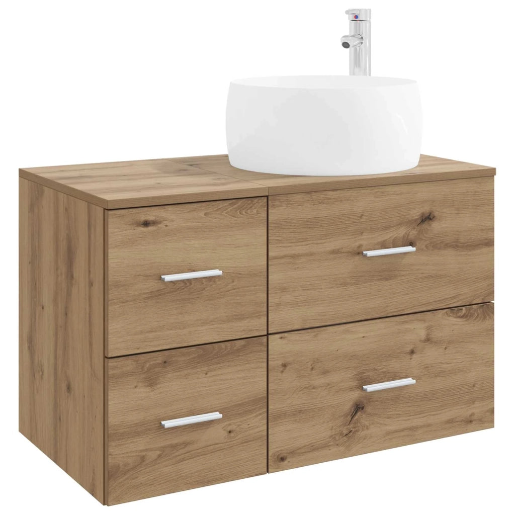 Set di mobili per il bagno 2 pz Rovere Artigianale 3404007