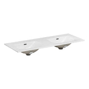 Lavabo doppio VELOA 120 cm vasche ovali ceramica bianco lucido