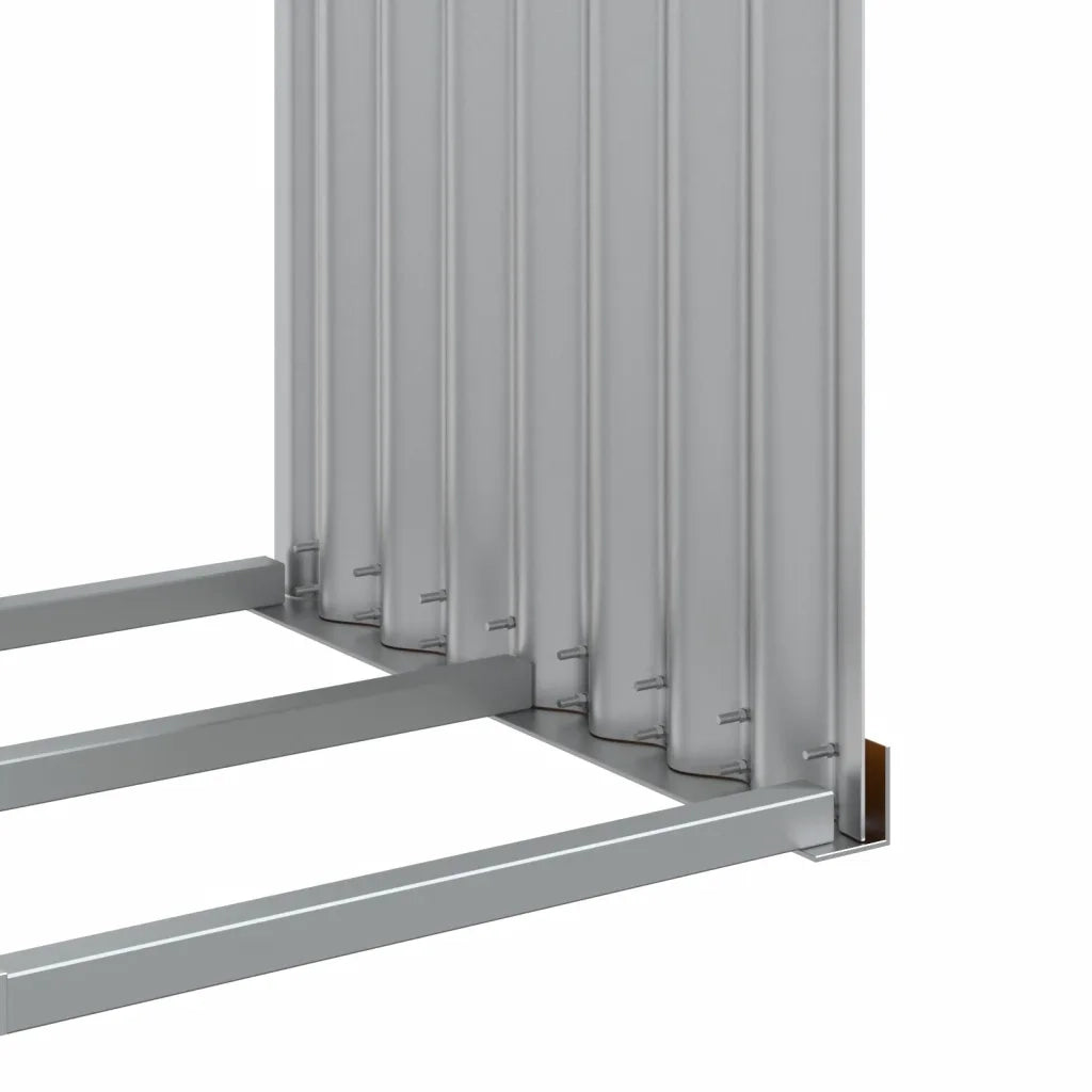 Portaceppi Effetto Legno 120x45x100 cm in Acciaio Zincato 364583