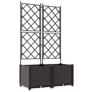 Set di 2 fioriere da giardino in acciaio marrone resistenti e moderne 80 x 40 x 143 cm 02_0058513