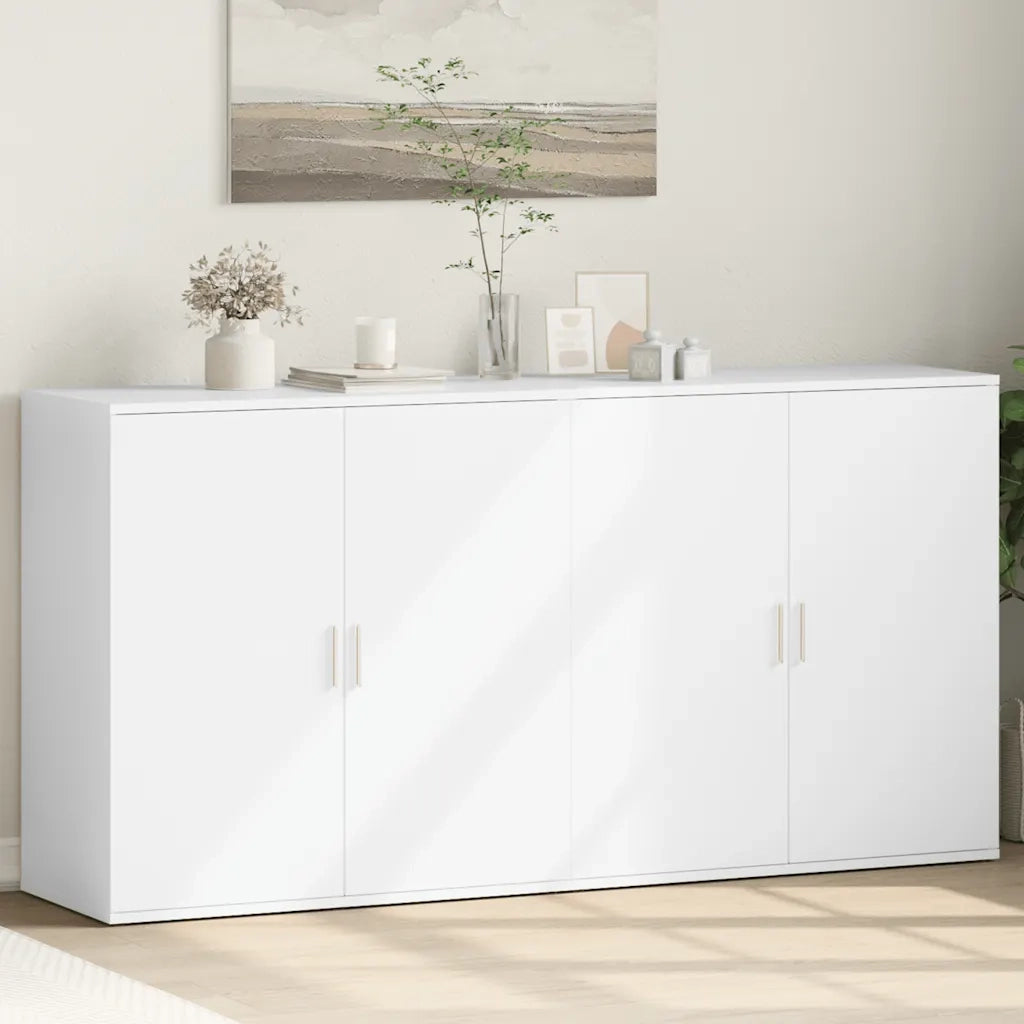 Credenze 2 pz | Madia | Buffet da pranzo | Armadio da pranzo Bianche 79x38x80 cm in Legno Multistrato